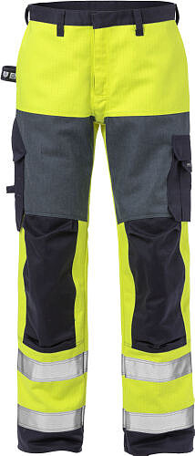 Flame High Vis Hose 2585 FLAM, warngelb/marine 