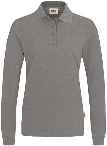 Damen Longsleeve-Poloshirt Mikralinar® 215, grau meliert 