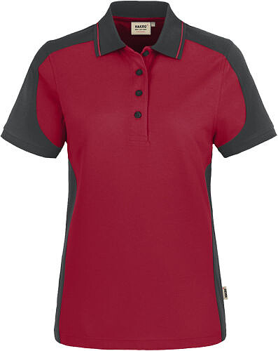 Damen Poloshirt Contrast Mikralinar® 239, weinrot/anthrazit 
