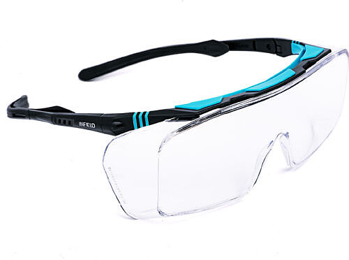 Schutzbrille ONTOR, PC, klar, HC, AF, AS, schwarz/türkis 