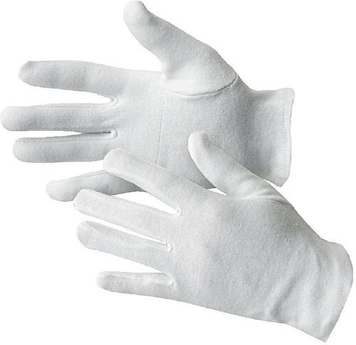 Baumwolltrikot-Handschuhe schwer, verstärkt, weiß 