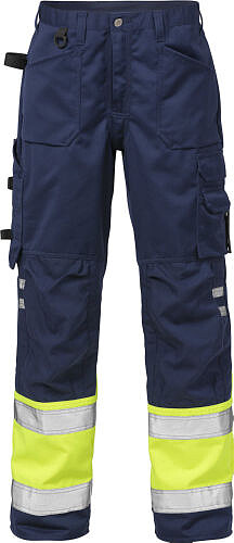 Hi Vis Hose 2032 PLU, warngelb/marine 