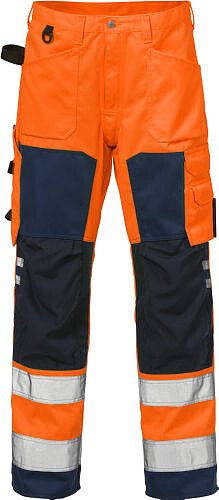 Hi-Vis Warnschutz-Bundhose 2026 PLU, warnorange/marine 