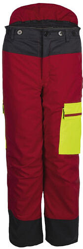 Forstschutz-Bundhose Forest Jack Red, rot/anthrazit/warngelb 