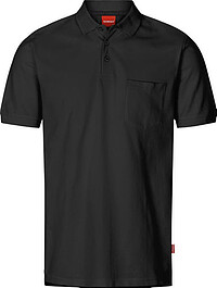 Apparel Piqué Poloshirt mit Brusttasche, schwarz