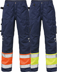 Hi Vis Hose 2032 PLU, warngelb/marine 