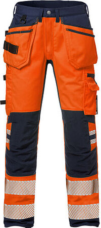 High Vis Handwerkerhose, Flexforce, warnorange/​marine