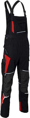 KÜBLER BODYFORCE Latzhose 3125, schwarz/​mittelrot