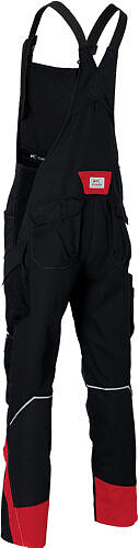 KÜBLER BODYFORCE Latzhose 3125, schwarz/mittelrot 