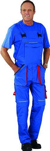 Basalt Latzhose 2831, kornblau/rot 
